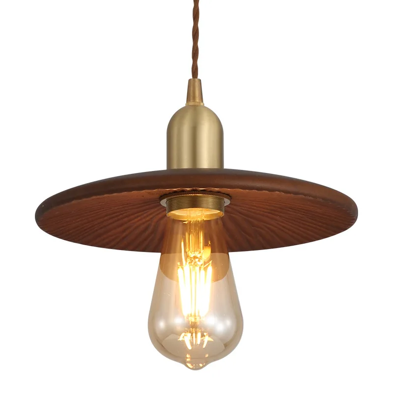 

wind walnut bedroom bedside chandelier Japanese wabi sandy wind dining table light retro wind aisle bar bed and breakfast light