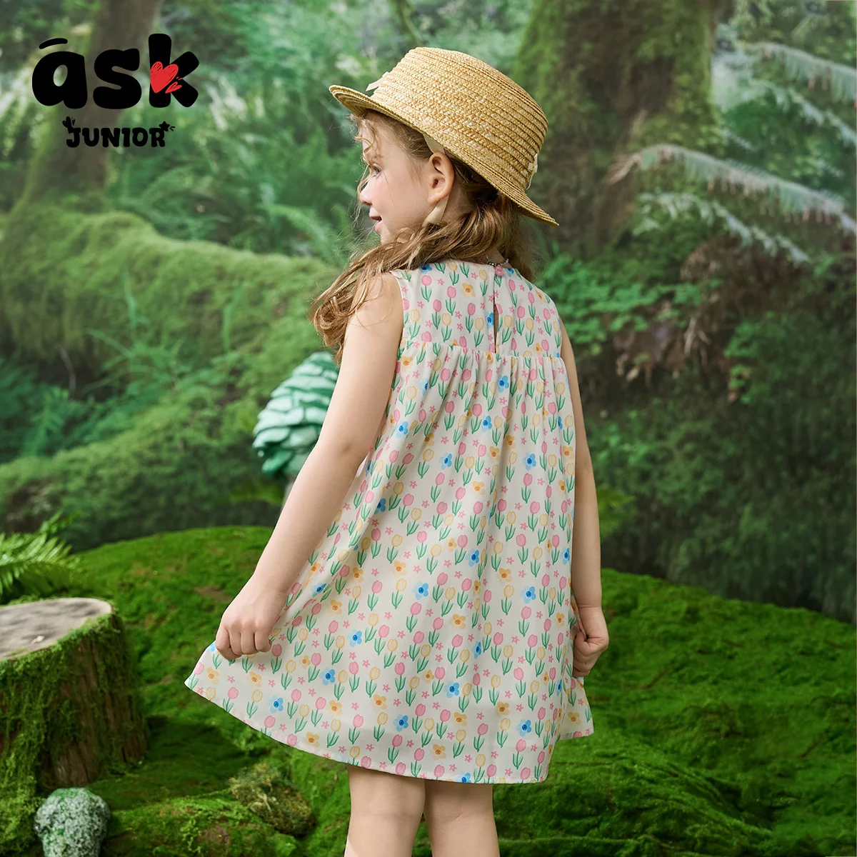 اسأل فستان صيفي طويل بدون أكمام للفتيات الصغيرات