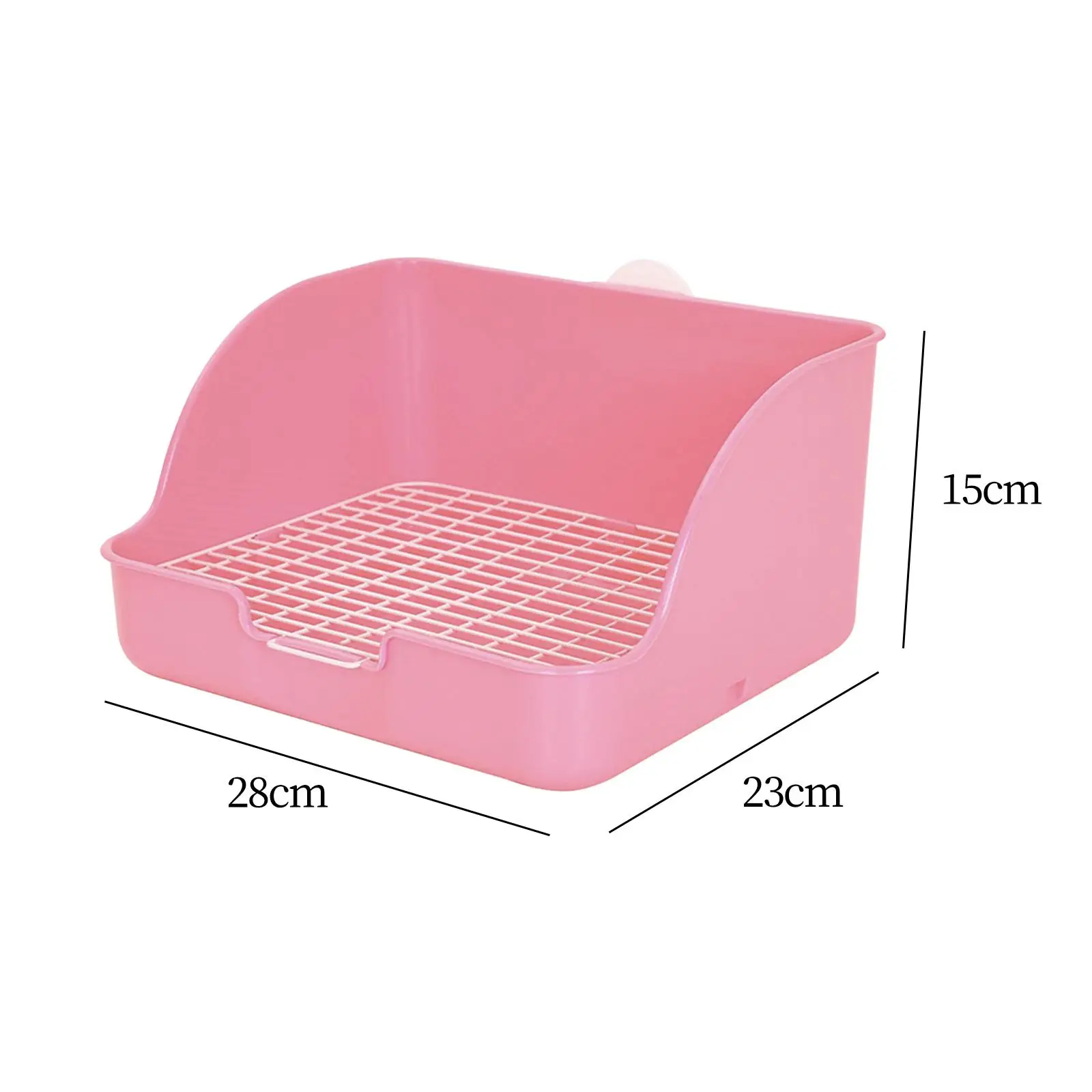 Small Animal Corner Toilet Litter Box for Rabbit Guinea Pig Chinchilla Ferret Hamster Cage Pee Pan with Fixing Buckle PP
