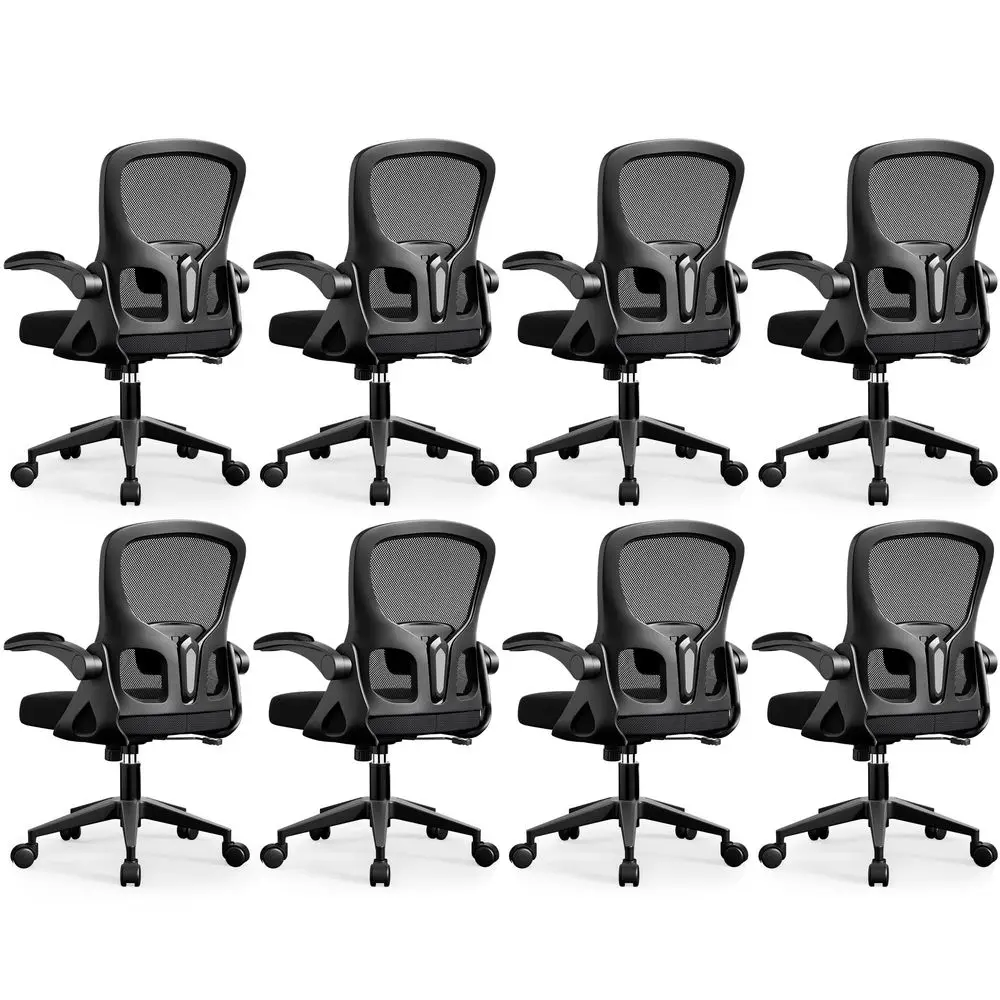 

Office Conference Room Chairs Set of 8Waiting Room Chairs with ArmsReception Chairs with Sled Base, PU Leather Stationary Desk