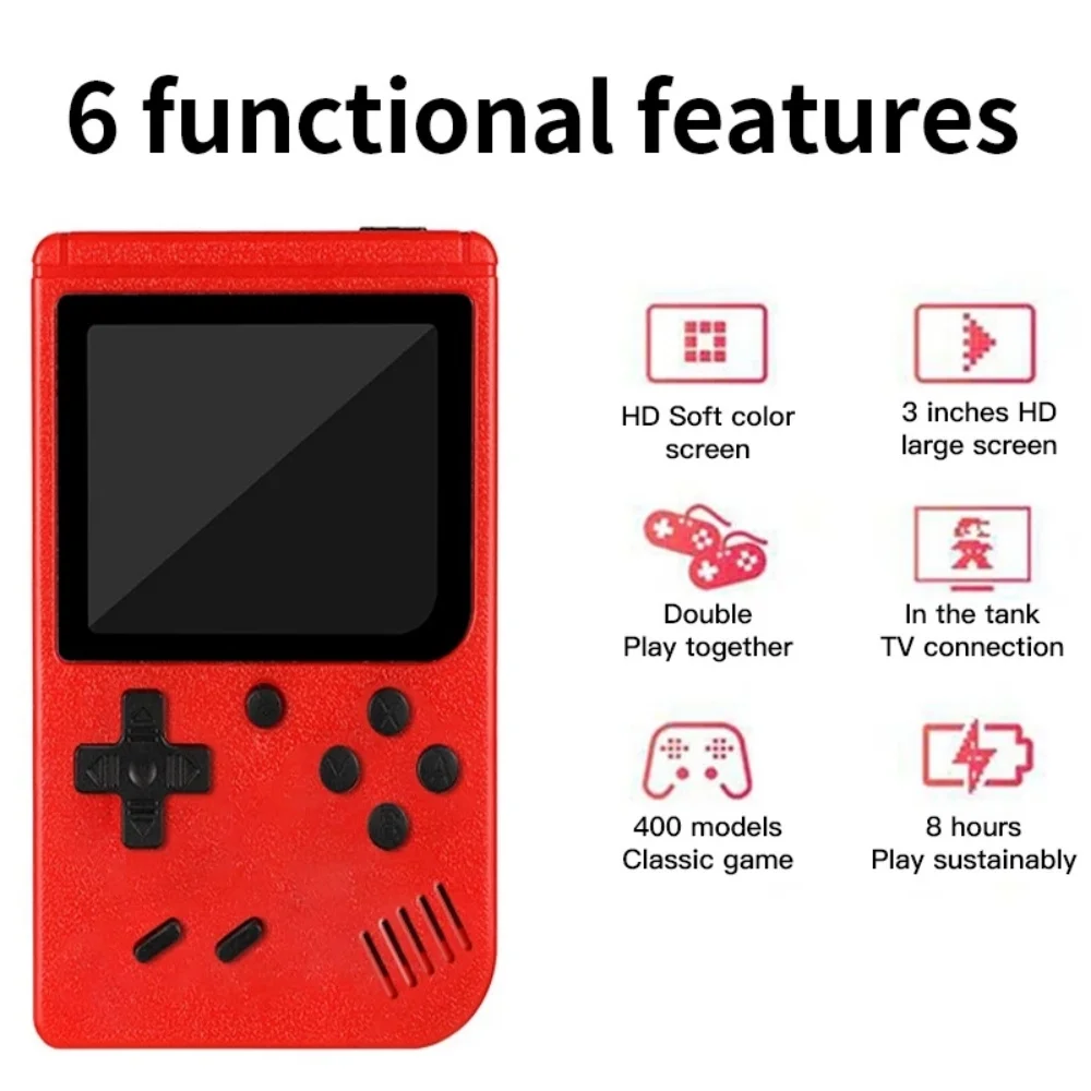 Portable Built-in 400 FC Games 8-Bit Retro Handheld Game Console Case 3.0 Inch LCD Screen Video Game Player Kids New Year Gift