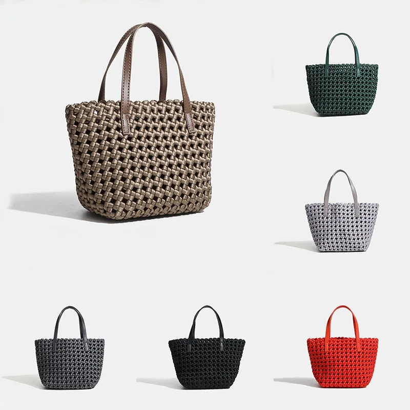 Woven Bag for Women Tote Bag Large Summer Beach Travel Handbag and Purse Retro Handmade Shoulder Bag Woven Bucket bag 