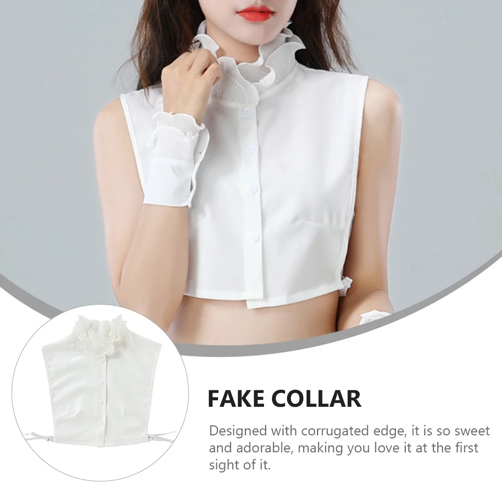 

1pc False For Women Sweet Ruffled Fake Collar All-Match Fashion Neckwear False Chiffon Collar Accessory Chiffon Blouse