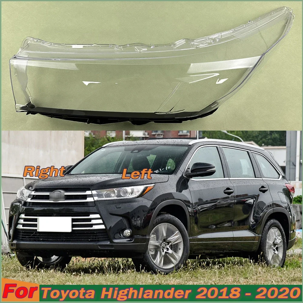 

Headlamp Shell Lampshade Transparent Mask Plexiglass For Toyota Highlander 2018 2019 2020 Car Accessories Headlight Lens Cover