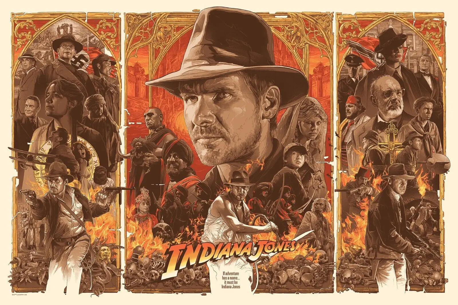 Indiana Jones riders Movie Art Silk Poster Print For Living Room Decor Home Wall Picture