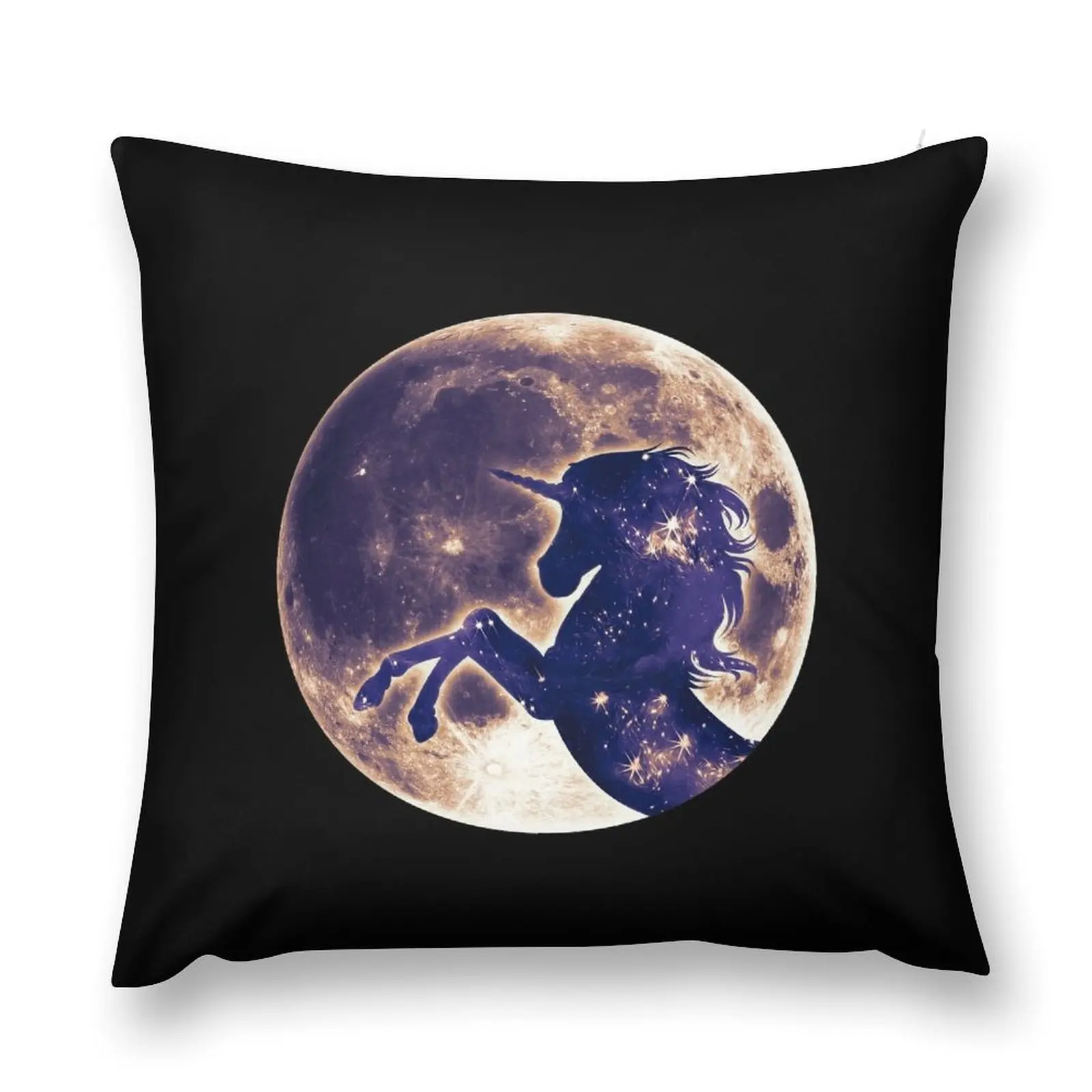 Unicorn, moon, full moon, fantasy, magic, magical, horse Throw Pillow anime girl Sitting Cushion Decorative Cushion pillow