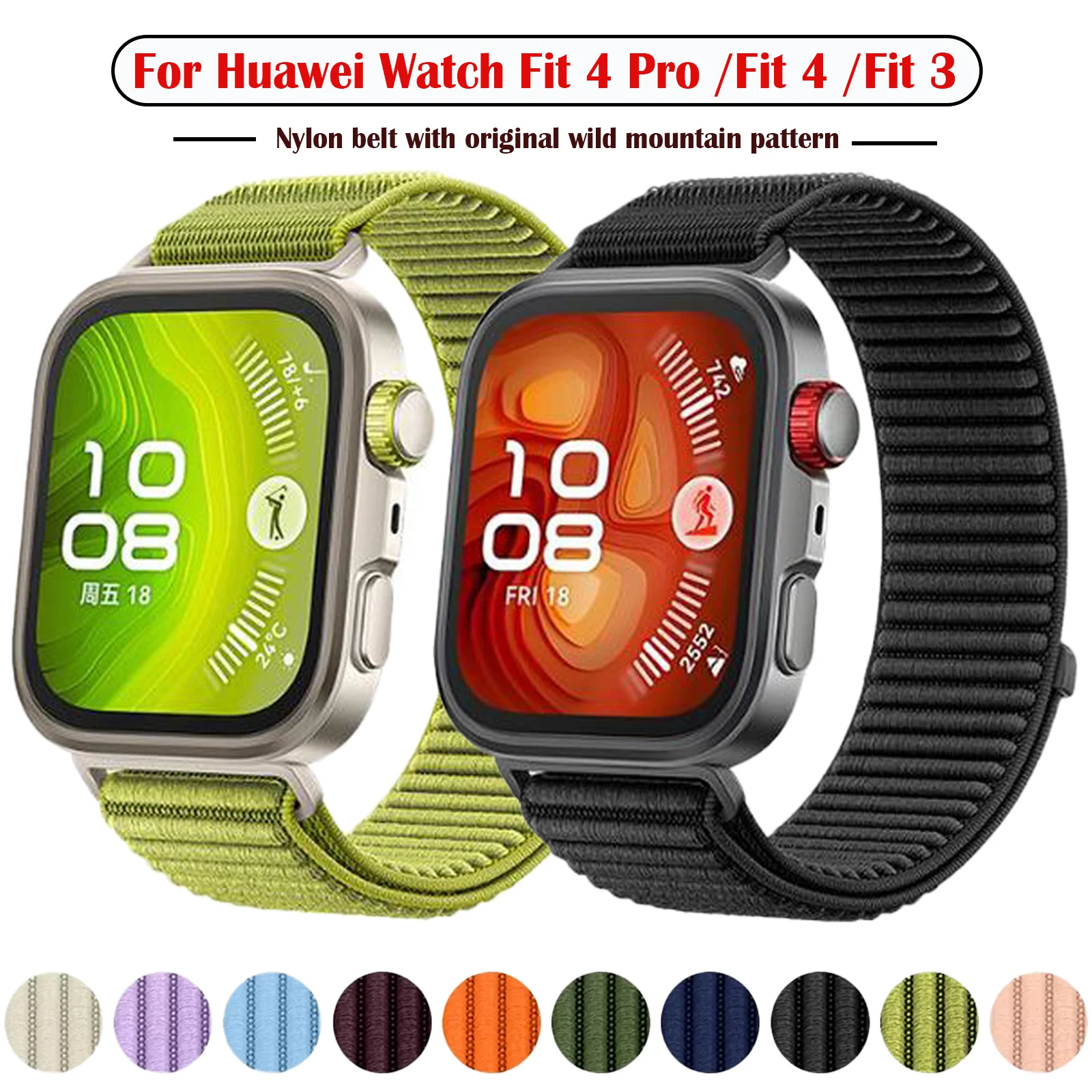 Offizielles Nylonarmband für Huawei Watch Fit4 Fit3, geflochtene Schlaufe, bequemes, atmungsaktives Band für Huawei Watch Fit4/4 Pro-Zubehör