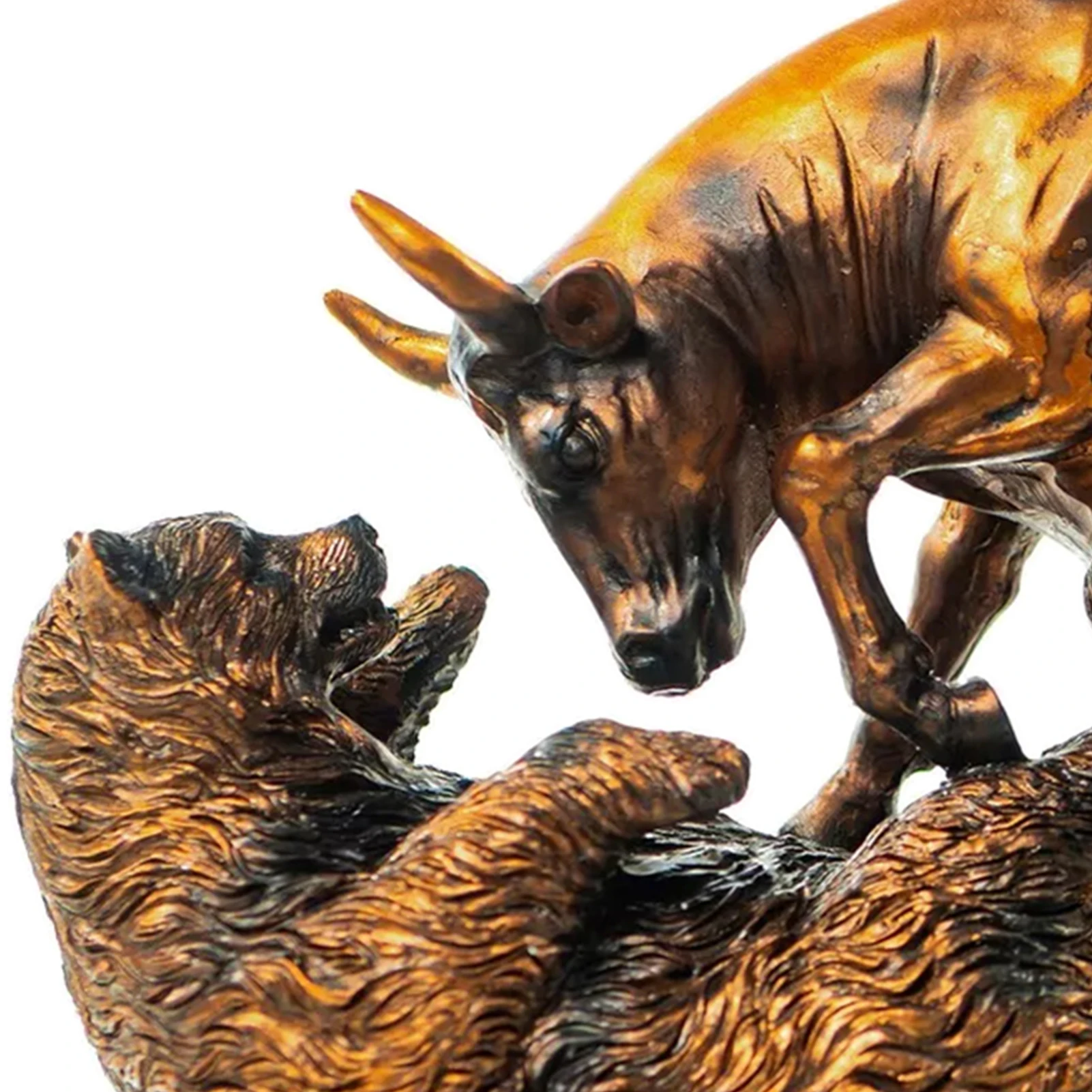 Bull and Bear Statue Ornaments Charging Bull Statue Stock Market Decor for Home Office Living Room Decor