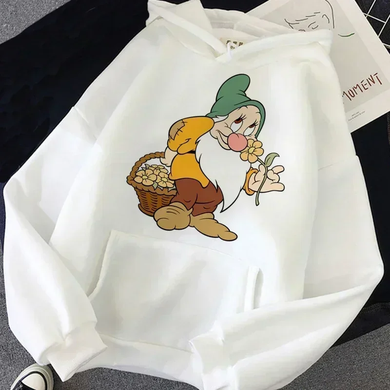 Women Princess Snow White and The Seven Dwarfs Hoodie Long Sleeve Cute Anime Fleece Warm Casual Sweatshirt College Sports