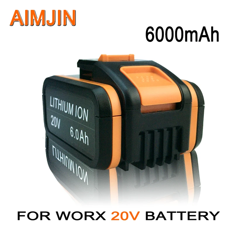 

20V 6000mAh Li-ion Rechargeable Battery WA3551 WA3553 Replace,for Worx 20V Cordless Power Tools WA3572 WX176 WX178 WG546E