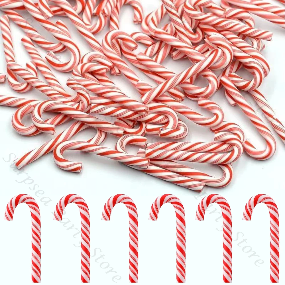 30/50 Stück Rot-Weiße Weihnachts-Mini-Zuckerstangen-Dekorationen, Zuckerstangen für DIY Neujahrs- und Weihnachtsbasteleien, Tisch- und Heimdekoration 2027