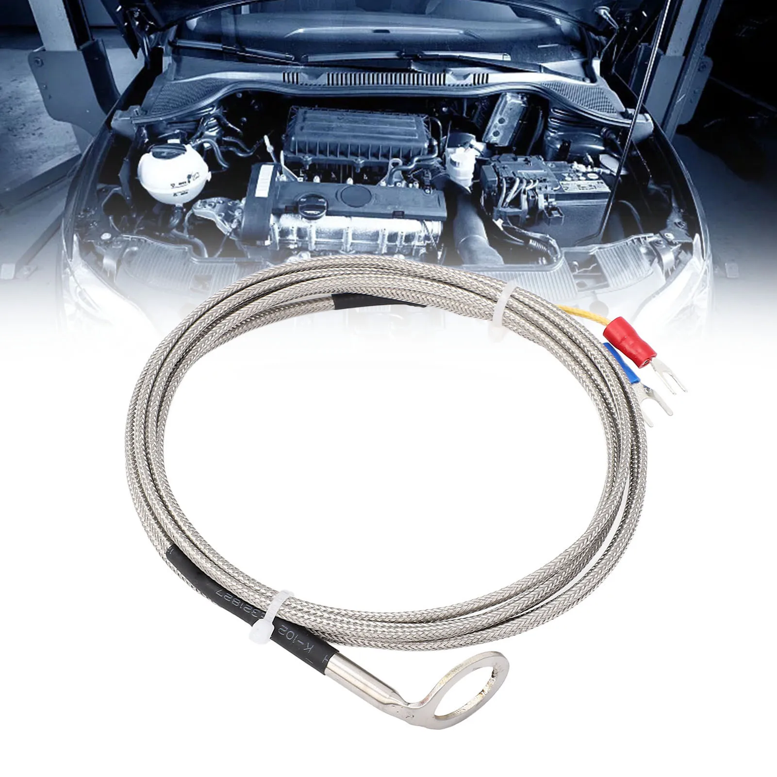 K Type Temperature Sensor Thermocouple Sensor Stainless Steel for Automotive Engine CHT Measurement with 14mm ID Washer image 5