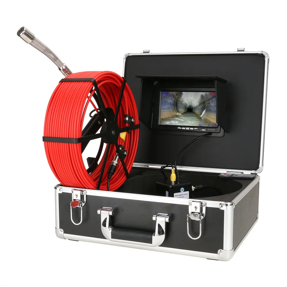 Sewer Pipe Pipeline Camera 512HZ Locator DVR 7In 1080P Screen IP68 23MM Camera 12PCS LED 16GB endoscope inspection video camera