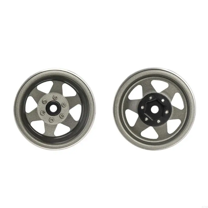 

D7YD 4pcs/set Remote Vehicle 1.9in Wheel Rims 1/10 Scale Metal Wheel Rims for Remote Control Climbing Truck Car Upgrade