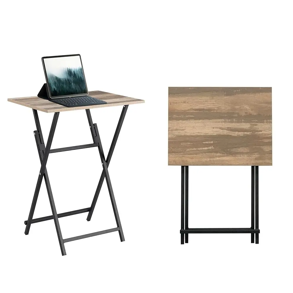 

Foldable Tv Tray,Set Of 2,Portable Wooden Sna Table, No Installation Required, Perfect For Living Room, Bedroom, Office, And