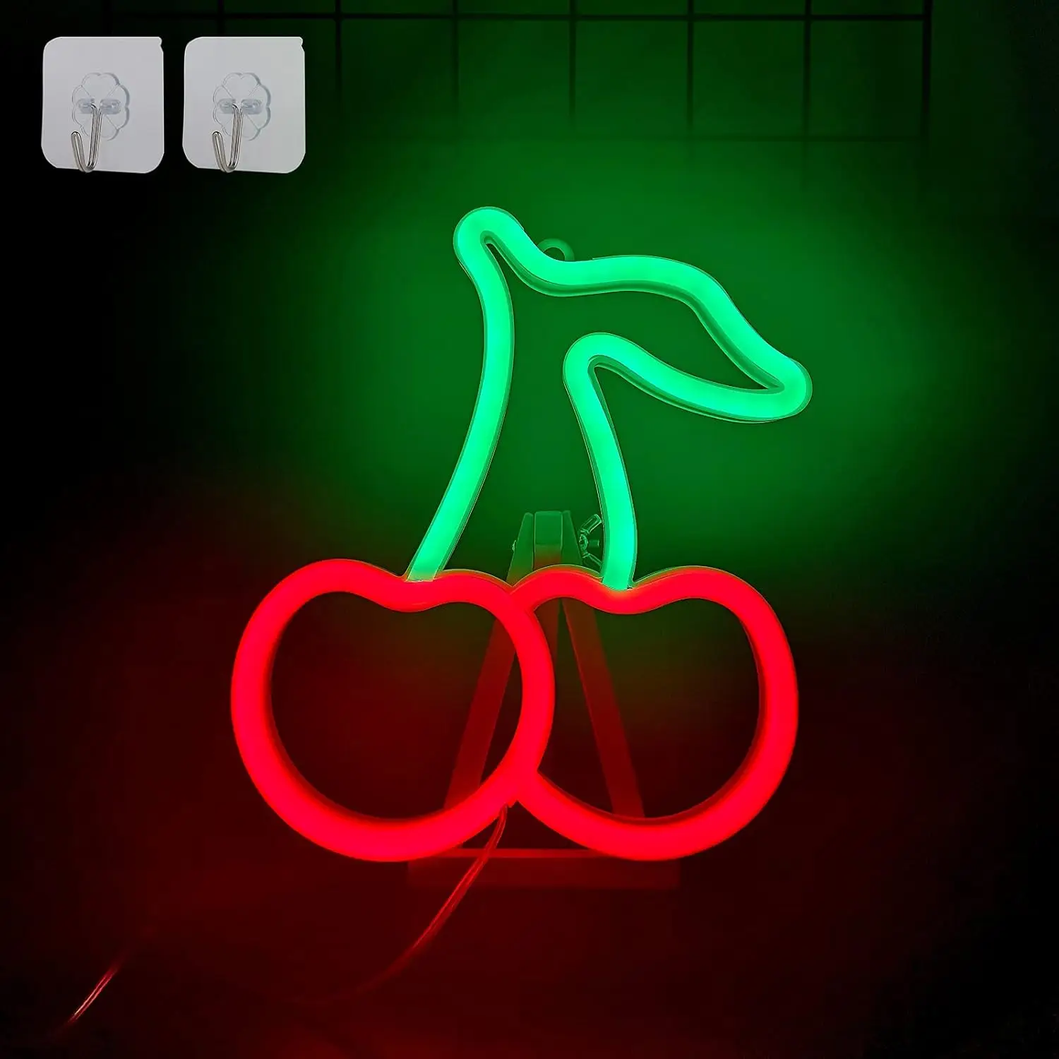 Insegna luminosa al neon ciliegia Luce al neon alimentata tramite USB/batteria per la casa Bar Cucina Sala Cafe Decorction Regalo Luce notturna