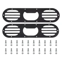 PINXIN Paquete de 2 difusores cortos de Deflector de parachoques trasero de aluminio de actualización de coche negro, difusor de parachoques trasero de parachoques trasero de coche