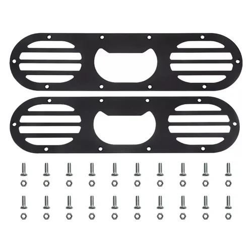 PINXIN Paquete de 2 difusores cortos de Deflector de parachoques trasero de aluminio de actualización de coche negro, difusor de parachoques trasero de parachoques trasero de coche