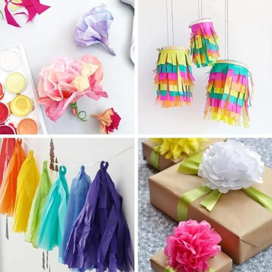 360 Sheets 36 Multicolor Tissue Paper for Gift Bags, 11.5" x 8" Small Gift Wrapping Decorative, Art Rainbow Tissue Paper Bulk f view 5