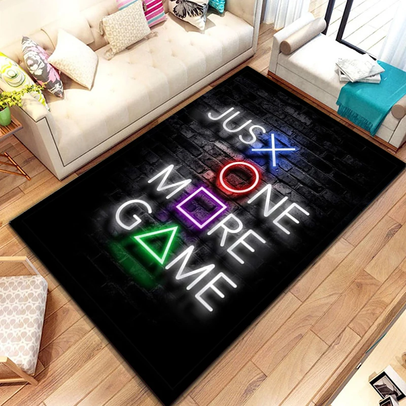 Game Console Symbols Cards Game Rug Teen Kawaii Living Room Bedroom Anime Carpet Children's Aesthetic Room Decor Furry Mat