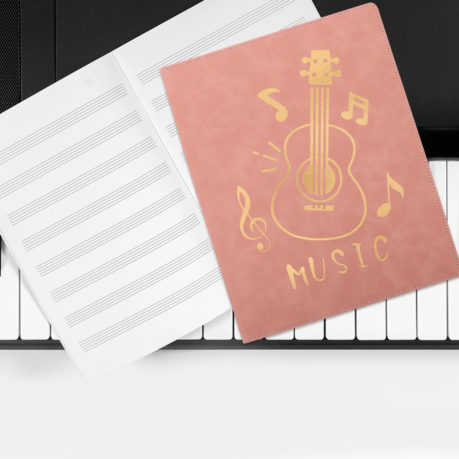

A4 Score Binder Transparent Folder Piano Sheet Holder Sturdy Page Holder Book Clip Non-Reflective Design Portable Storage