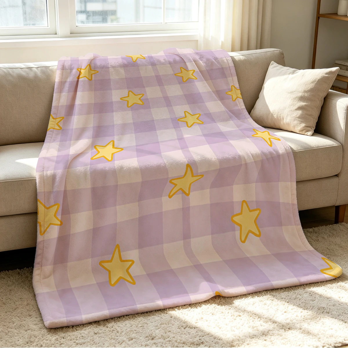 Lilac Glow Blanket Soft Cozy Throw for Sofa Bed Festive Holiday Decor Gift for Kids and Adults,Lightweight and Warm