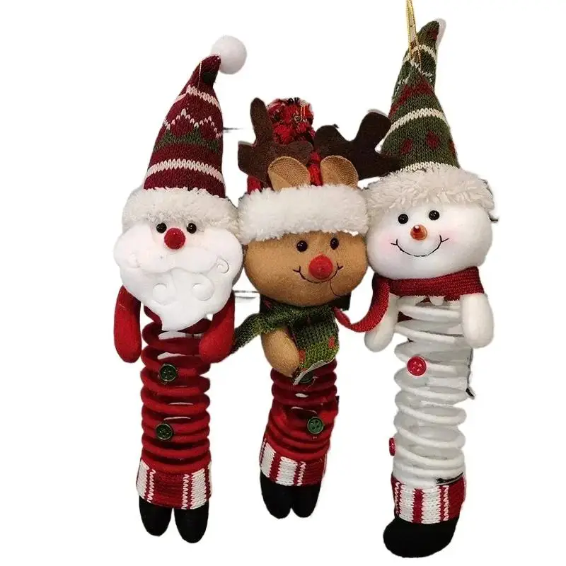 2026 Christmas Santa Claus Snowman Elk Ornaments Rocking Spring Foot Dolls Xmas Home Decoration Party Supplies
