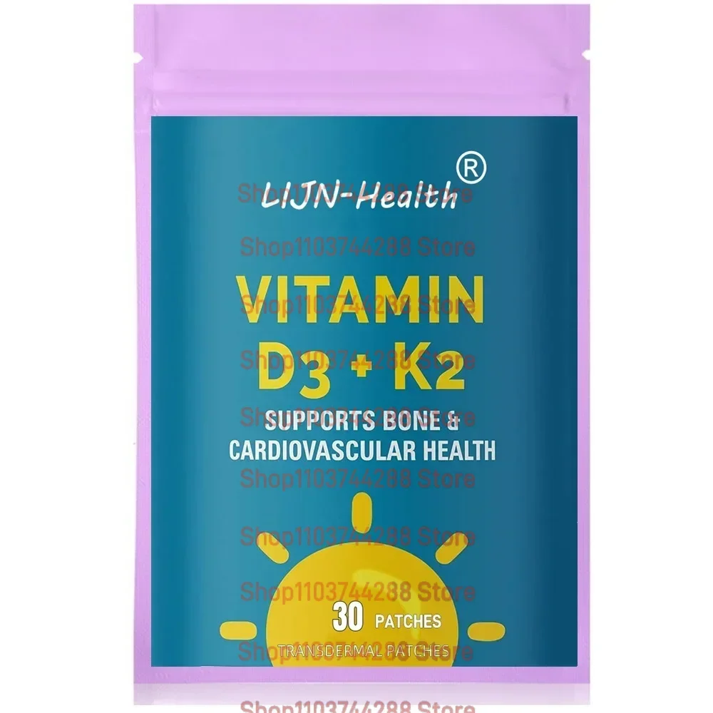 30 Patches Vitamin K2 (MK7) Transdermal Patches with Vitamin D3 Bone and Heart Health