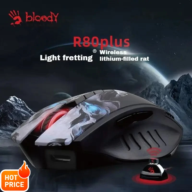 BloodyR80Plus 2.4G سماعة لاسلكية تعمل بالبلوتوث الألعاب Esports ماوس Dpi قابل للتعديل لأجهزة الكمبيوتر المحمولة وأجهزة الكمبيوتر المكتبية FPS الألعاب ماوس هدية #1