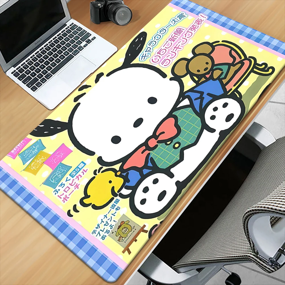 MINISO&Sanrio Pochacco Cartoon HD Printing Gaming Mousepad Computer Lock Edge Natural Rubber E-sports Desk Pad Large Mouse Pad