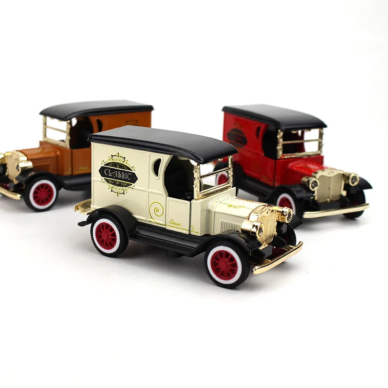 1:32 Cross-border Retro Alloy Car Model FT Convertible Classic Car Metal Pull-back Toy Gift Cake Ornament Fu Car