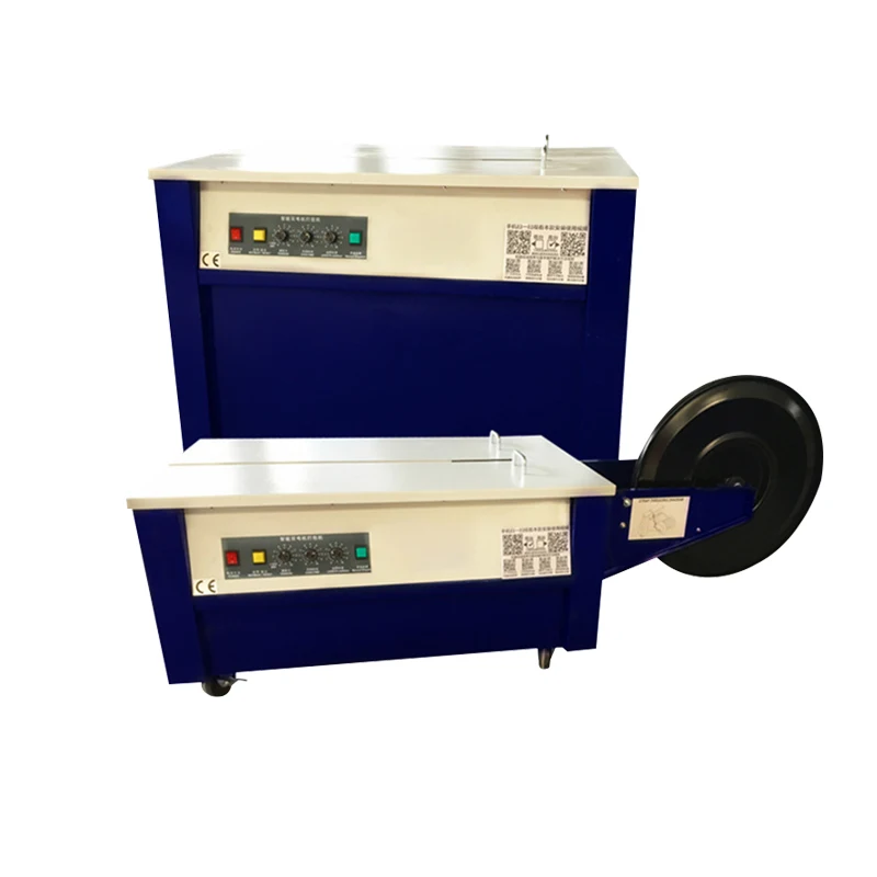 Semi Auto Strapping Banding Machine Double Motor, PP Belt Carton Case Packing Strapping Machine