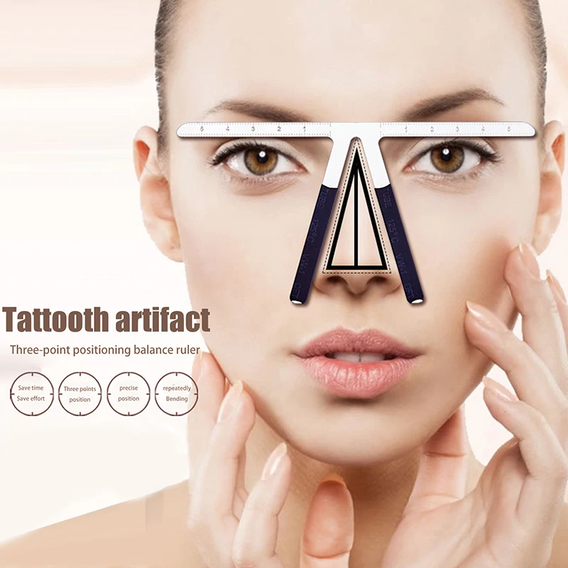 Edelstahl Augenbraue Tattoo Schablone Lineal Microblading Tattoo Positionierung Messen Vorlage Augenbraue Permanent Make-Up Werkzeuge