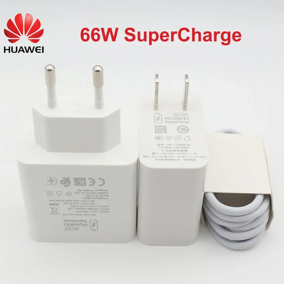 Original HUAWEI 66W Quick USB Wall Charger Travel Supercharge
