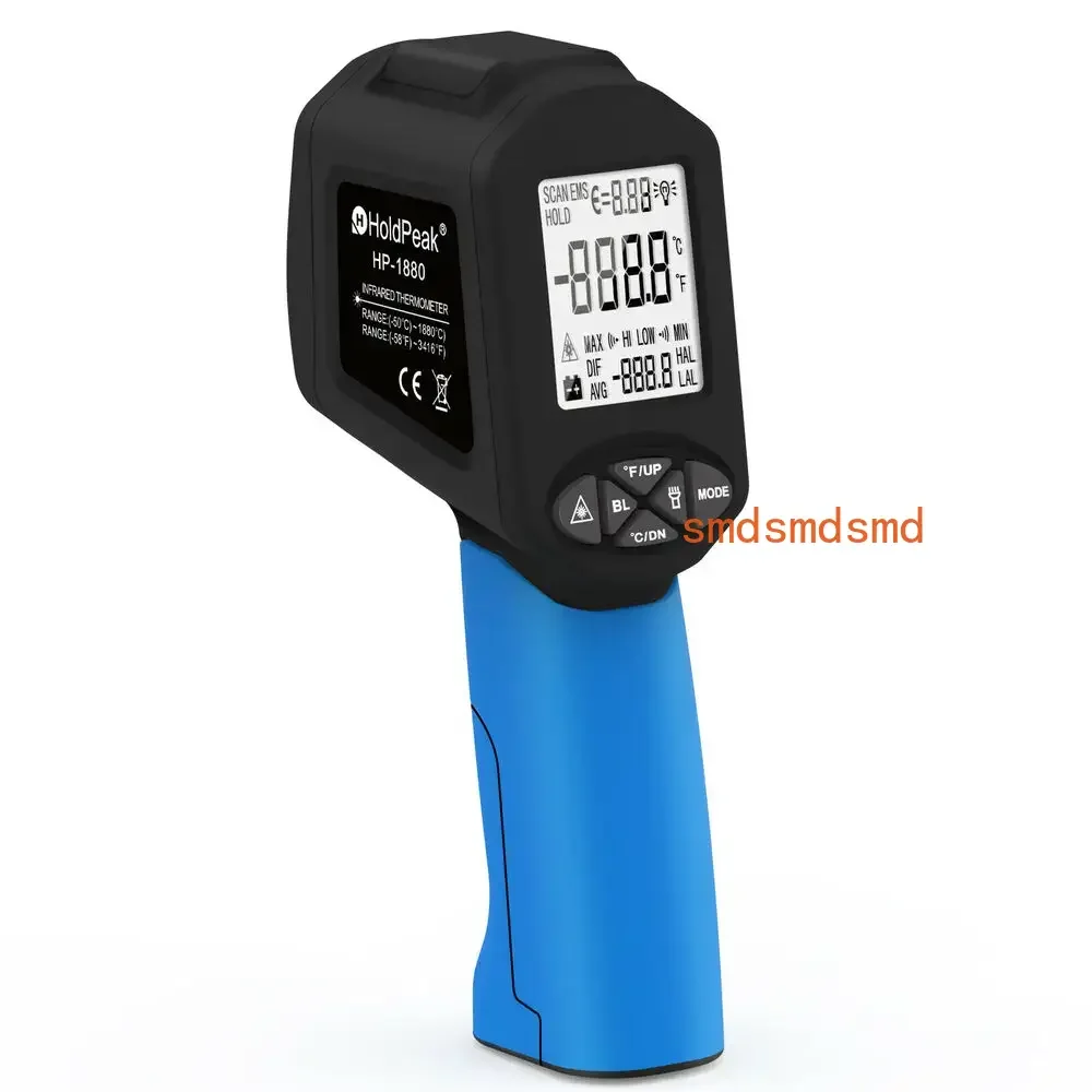 HP-1880 Infrared Thermometer Non-Contact Thermometer with LCD Display& Dual IR Laser Digital Pyrometer C/FSelection