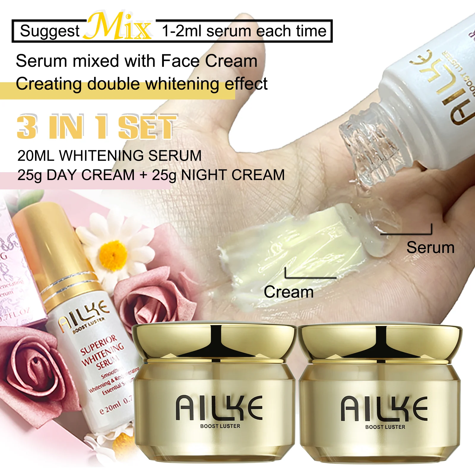 AILKE Dark Spot Corrector Bleaching Hydration Facial Cream With Spf35+ Lighting Skin Tone Korean Anti-sunburn Face Skin Care