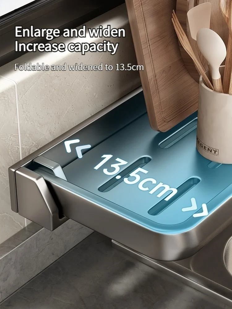 Foldable Kitchen Sponge Holder Sink Drain Rack Soap Drainer Towel Rack Shelf Organizer bathroom Storage Accessories