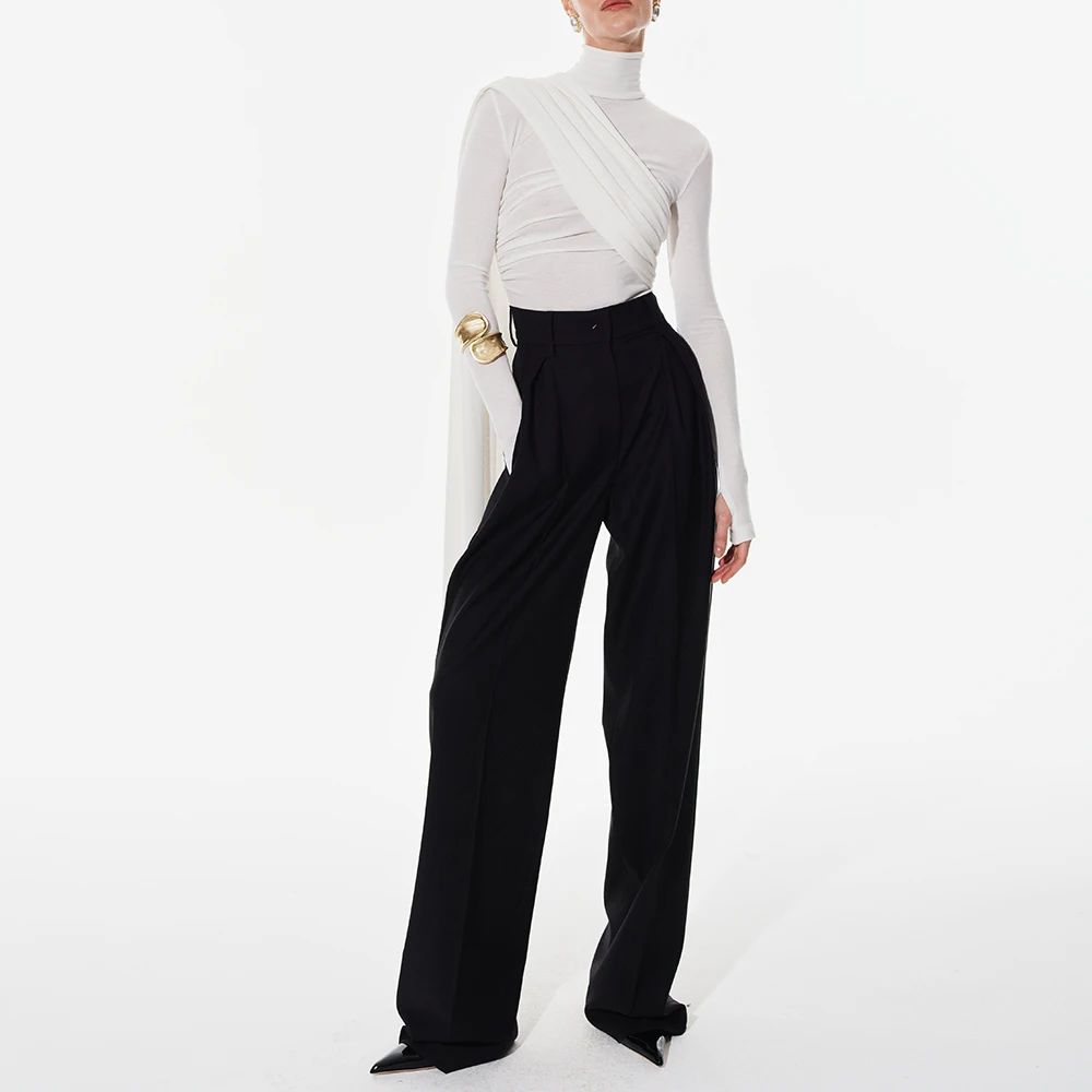 Kelly Draped Turtleneck Top