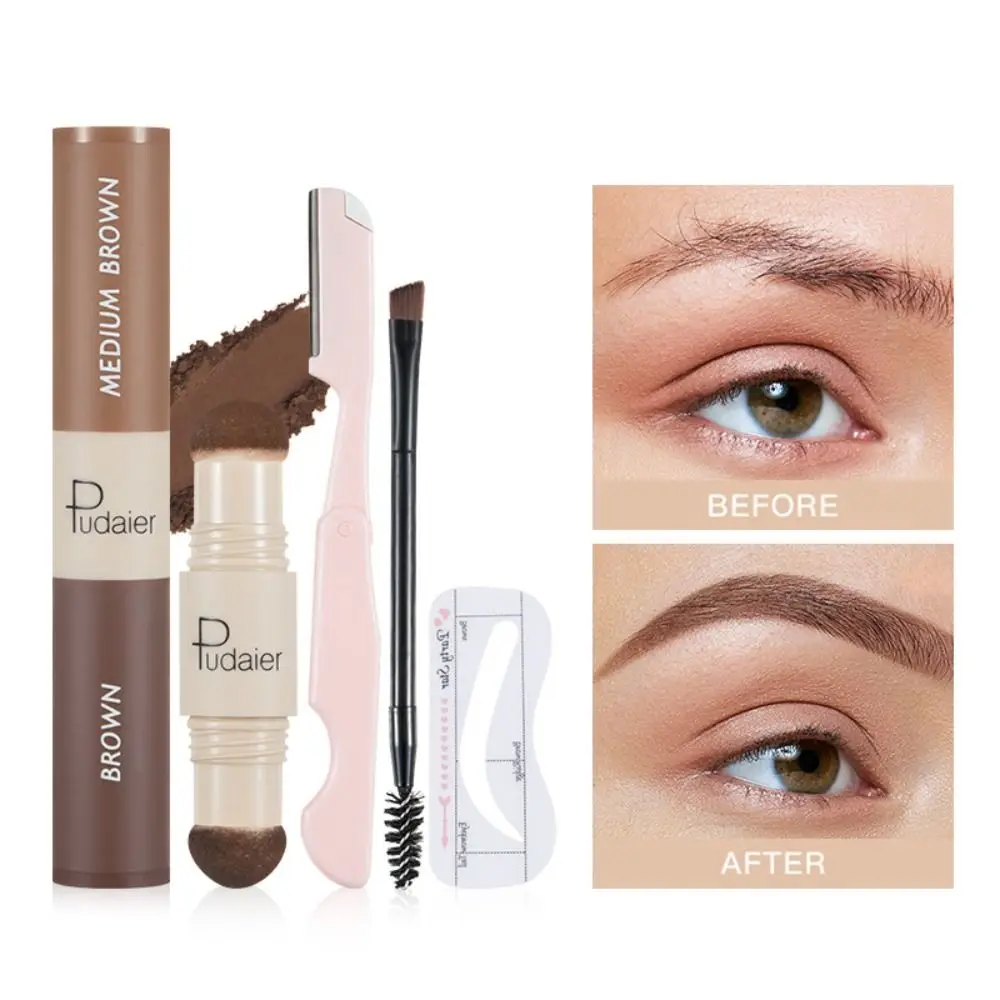 Eyebrow Razor One Step Brow Stamp Eyebrow Trimmer Brush Double Head Eyebrow Cream Long-lasting Beauty