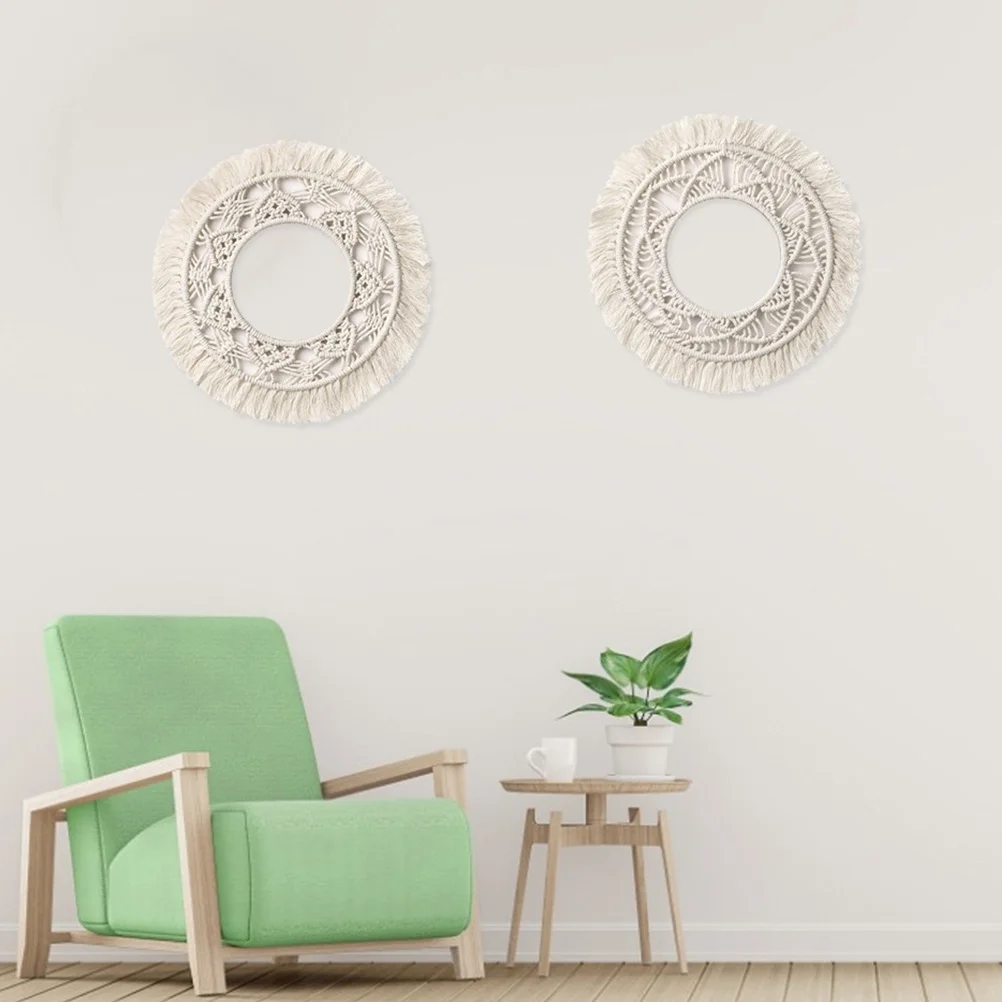 

Hand-woven Tapestry Cotton Rope Nordic Style Hanging Ornament Wall Decoration Round