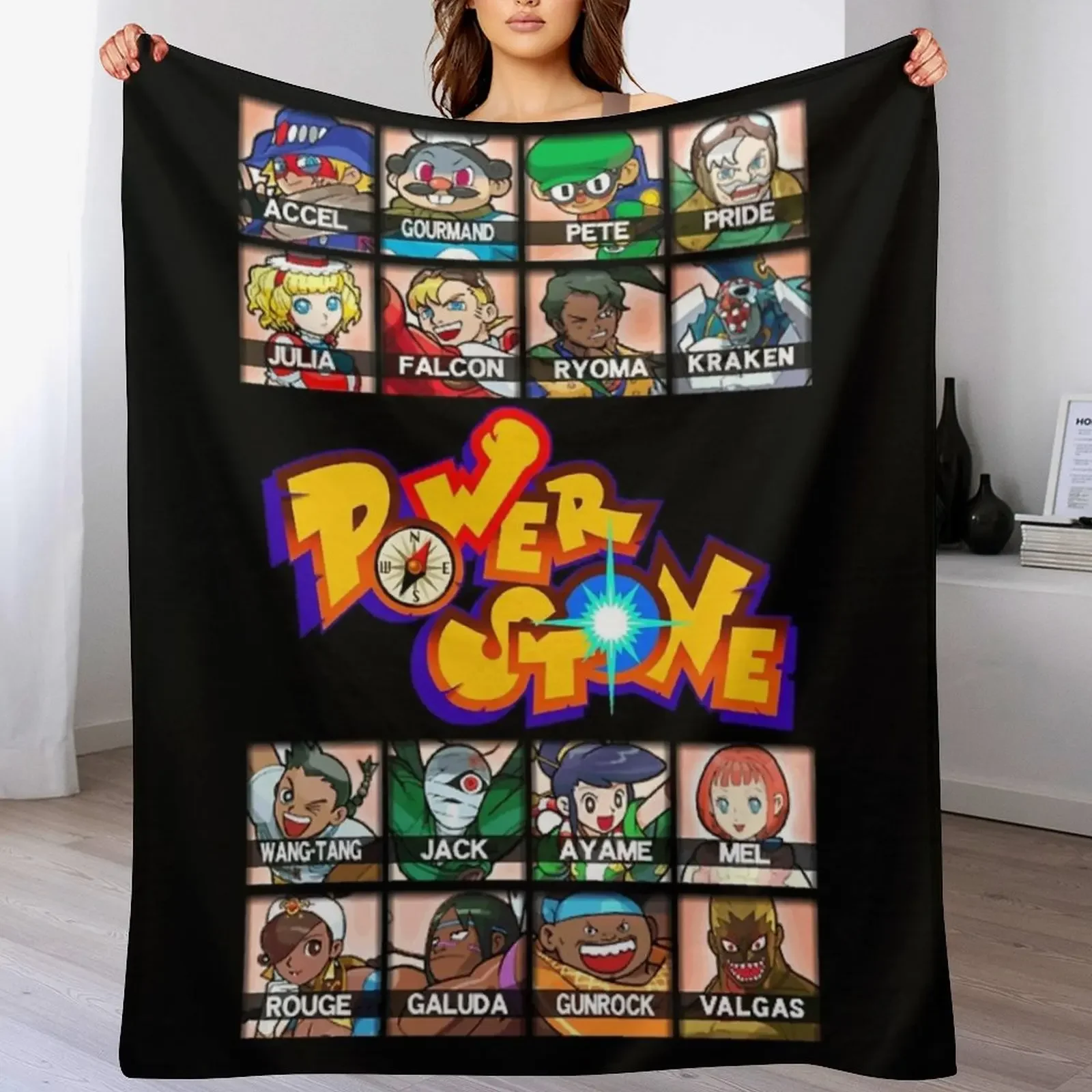 Power Stone characters Throw Blanket All Season Lightweight Soft Blanket for Bed