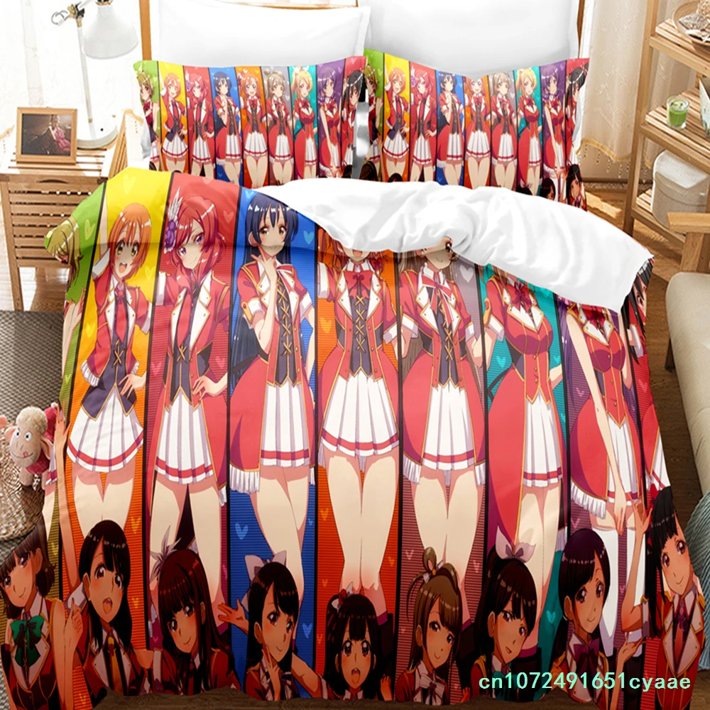 3DLove Live College Idol Festival Bedding Sets Duvet Cover Set With Pillowcase Twin Full Queen King Bedclothes Bed Linen
