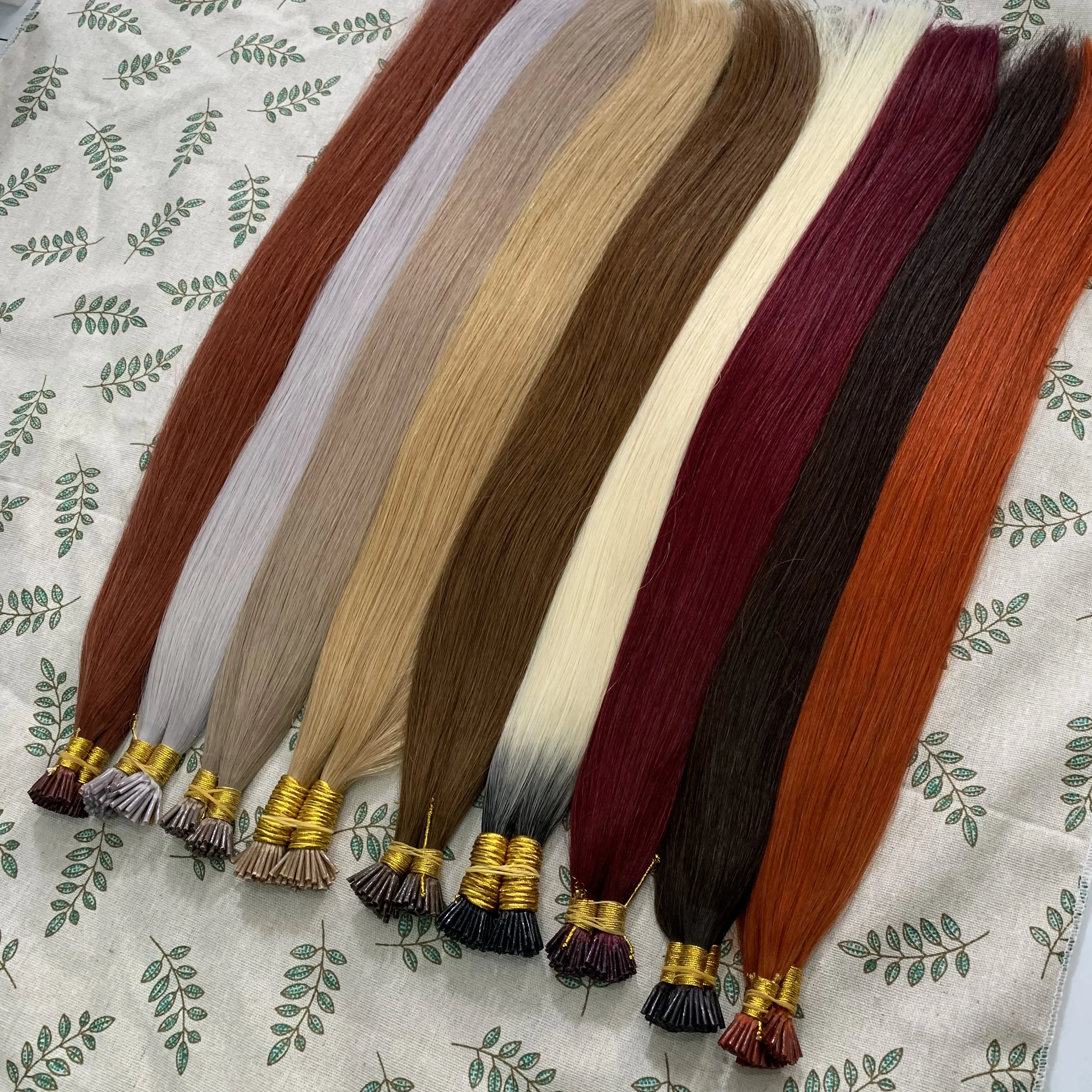 Iチップ人毛エクステ 100%本物のストレートヘアエクステ バルクヘア Iチップナチュラルヘアエクステ ナチュラルフュージョンヘア