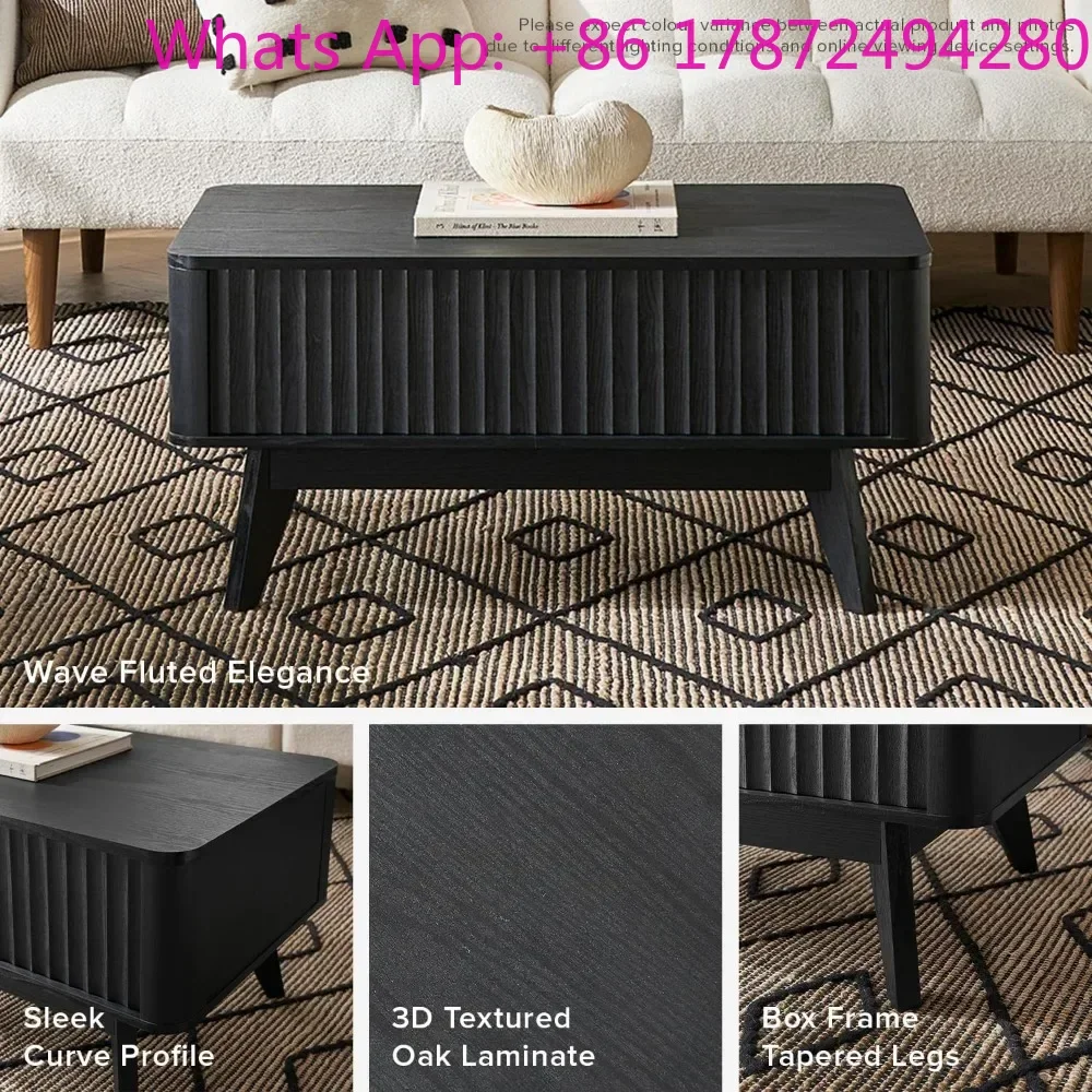 Brooklyn Lift Top Coffee Table, Modern Farmhouse with Lifting Tabletop & Hidden Storage