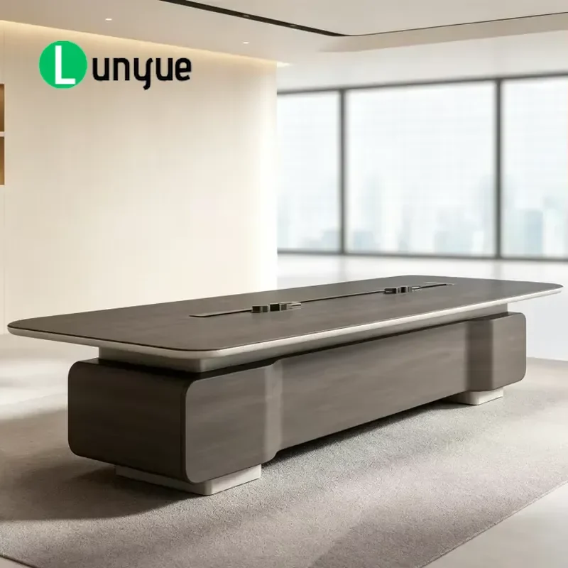 Modern Luxury Large Wooden Conference Table High End Office Meeting Desk for Boardroom Business Negotiation Durable Stylish