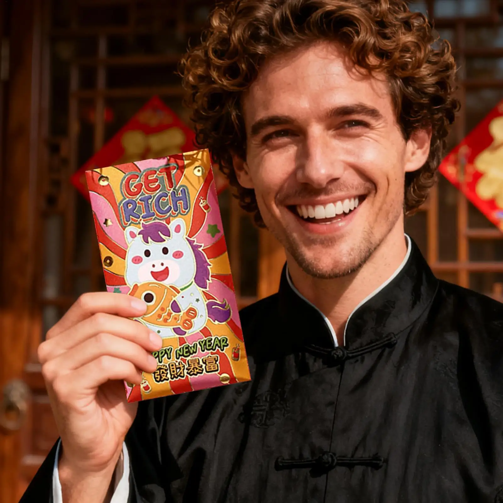 مغلفات السنة القمرية الجديدة 2026 احتفال بالعطلات، مظاريف حمراء للعام القمري الجديد الصيني للأطفال والكبار والأصدقاء العائليين