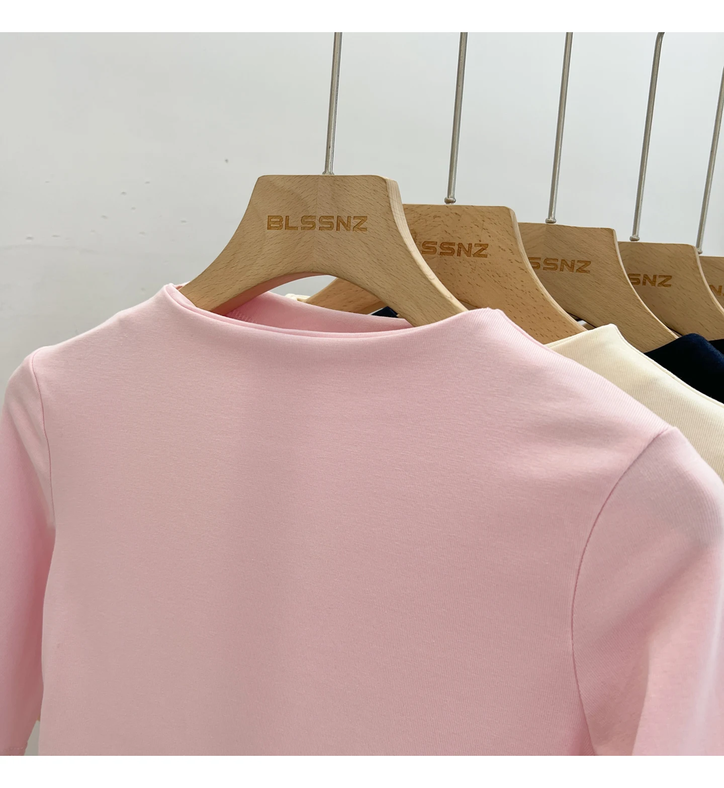 Zjaiss Sommer Damen T-Shirt Aprikose Stehkragen Kurzarm 2026 Frühling Minimalistisches Lässiges Vielseitiges Oberteil Einfarbiges Schlankes T-Shirt – Detail 14