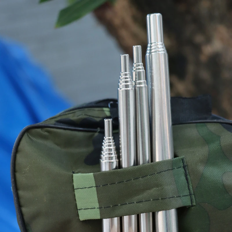 Blow Fire Tube Mouth Blowpipe Outdoor Stainless Steel Telescopic Fire Blower Mini Portable Camping Cooking Blowing Fire Stick