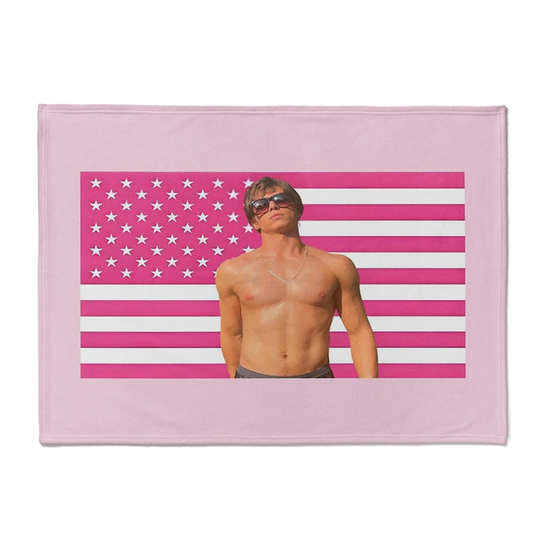 Gaslight Gatekeep Girlboss Nicholas Chavez Pink American Flag Throw Blanket for Women Men Girls Boys Kids Pets Dogs Cats Couch