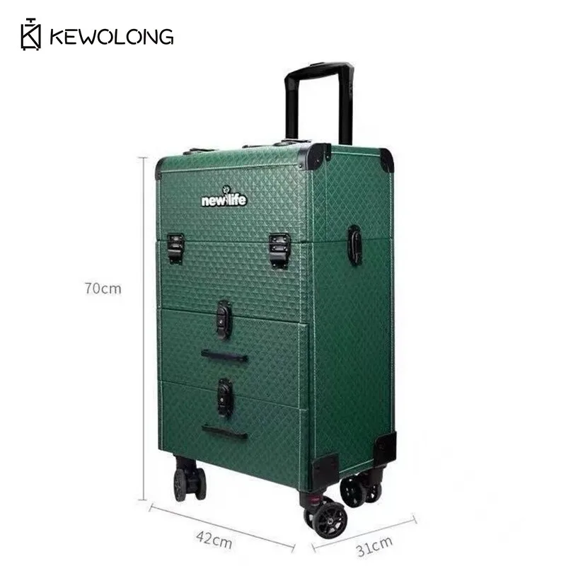 Rolling Makeup Trolley Case Multifunctional Cosmetic Storage Box Beauty Salon Professional Tool Luggage with Wheels